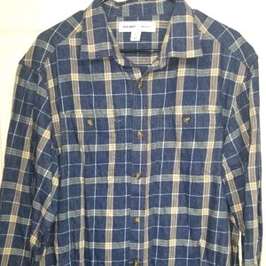 Mens XL Old Navy Blue and Yellow Button Up Shirt